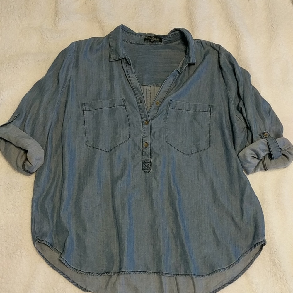 Blue button up